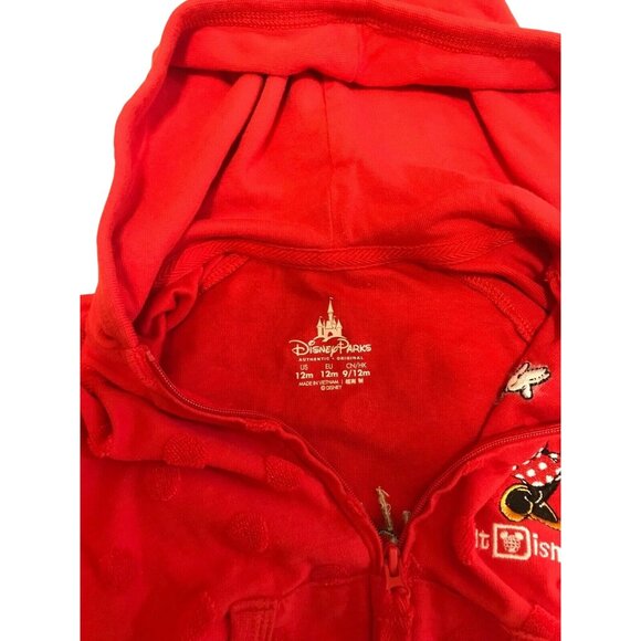 Disney Parks Baby Girl Minnie Mouse Red Hooded Jacket & Black Pants Set - Picture 4 of 6